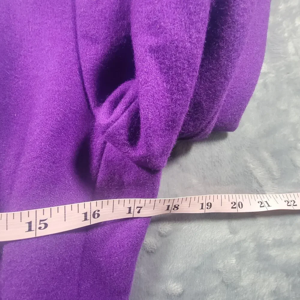 J. Crew Peacoat Jacket Womens 4 Wool Blend Double Breasted Purple - Picture 5 of 11